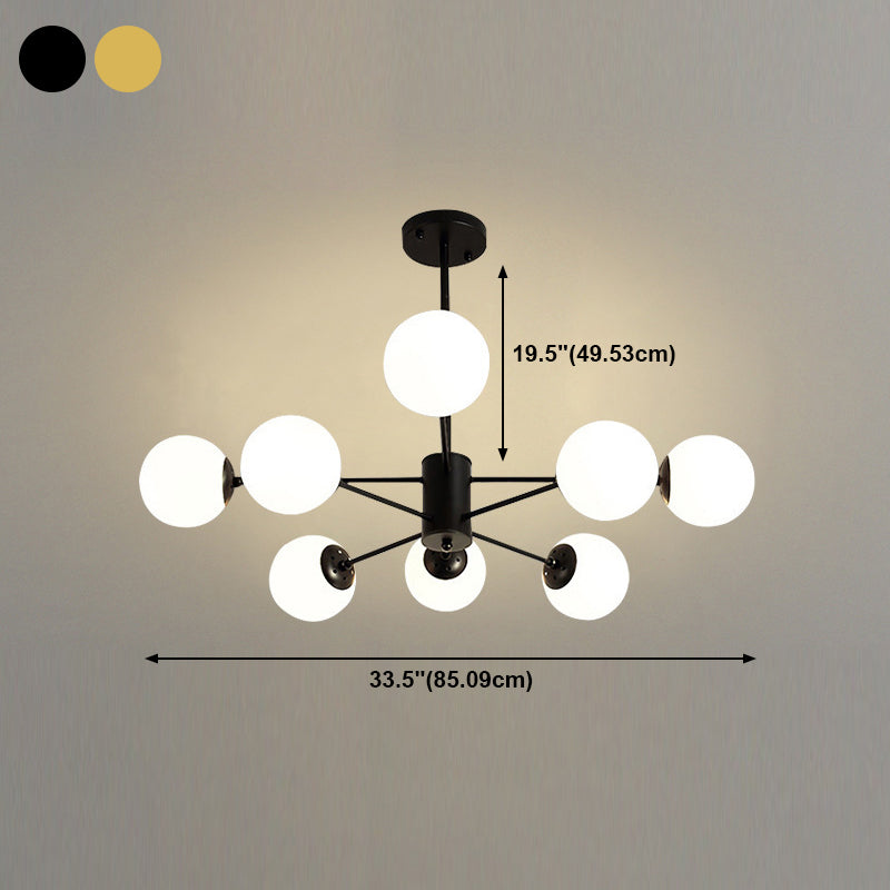 Sitting Room White Glass Chandelier Lighting Fixture Modern Chandelier Pendant Light