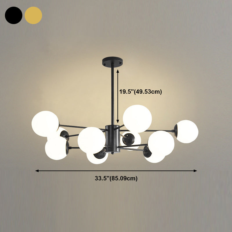 Sitting Room White Glass Chandelier Lighting Fixture Modern Chandelier Pendant Light