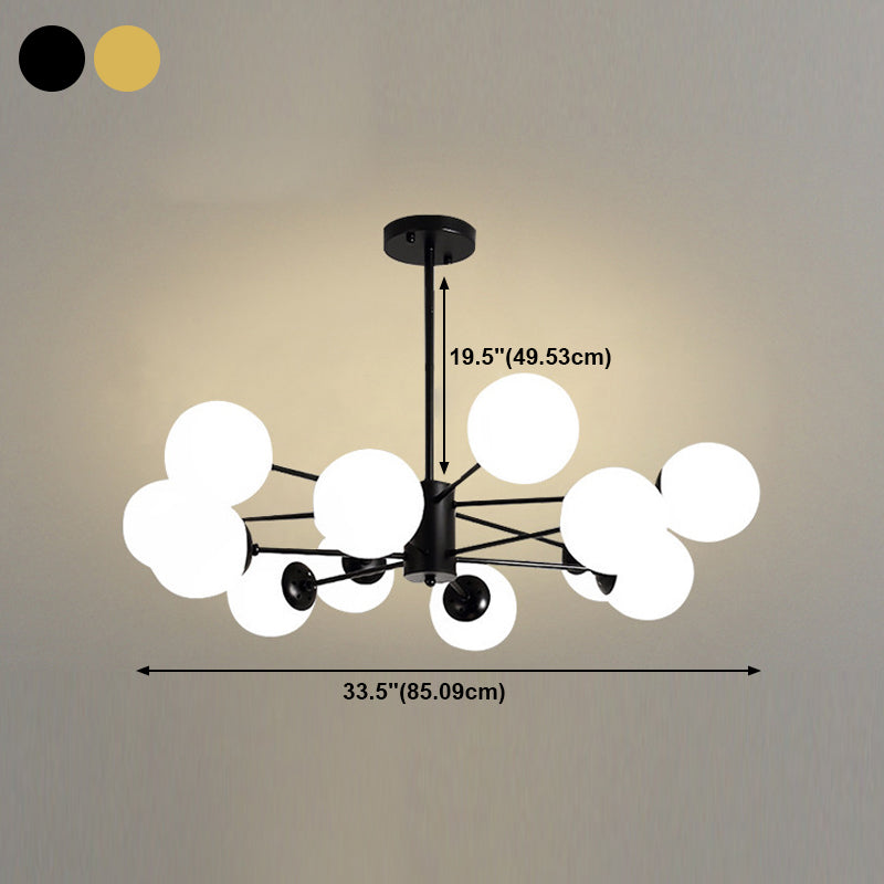 Sitting Room White Glass Chandelier Lighting Fixture Modern Chandelier Pendant Light