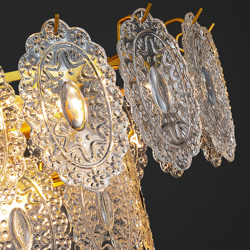 Modern Style Chandelier Light Fixture Metal Chandelier with Glass Shade