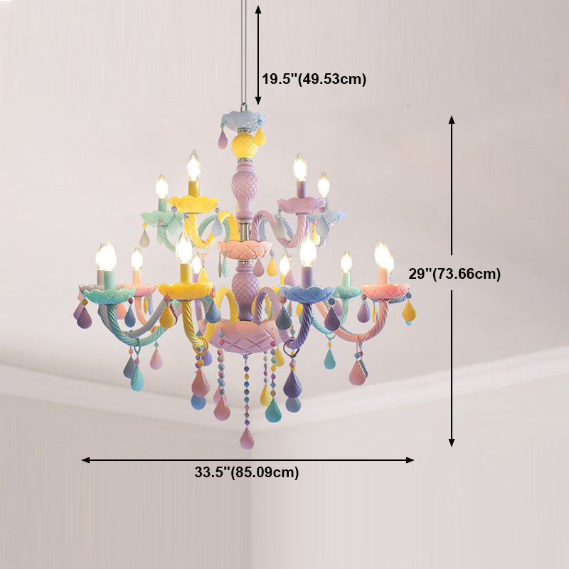 Nordic Macron Chandelier Candle Pendant Lighting Fixtures for Child Room