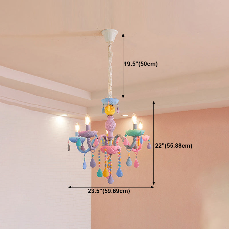 Nordic Multi Head Candle Chandelier Macron Metal Metal Chandelier Lighting Fixtures pour chambre à coucher