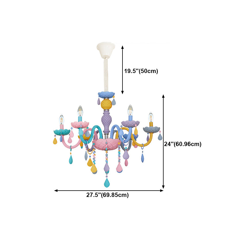 Nordic Multi Head Candle Chandelier Macron Metal Metal Chandelier Lighting Fixtures pour chambre à coucher