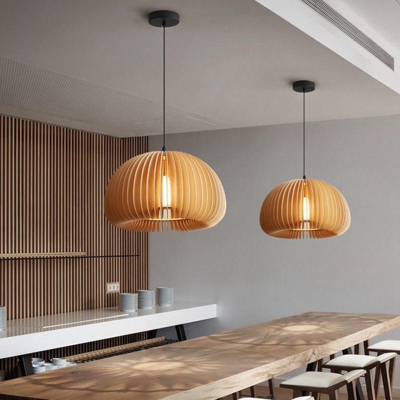 Aménagement de pendentif en bois léger en bois moderne pour le salon