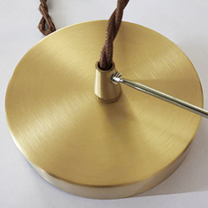 Luce appesa a 1 luce in ottone in ottone in vetro trasparente per sala da pranzo