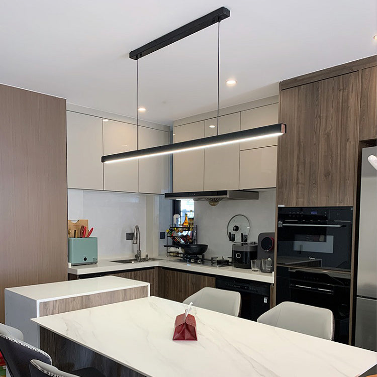 1-leichte LED-Inselleuchte einfache Stil Lineare Hanglampe mit Acrylschatten
