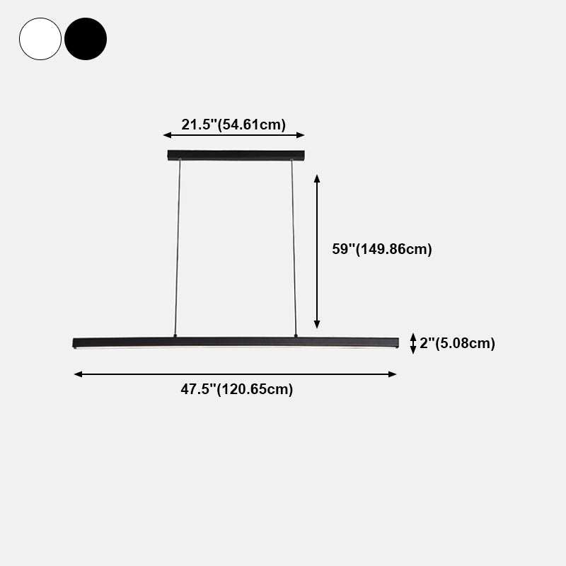1-leichte LED-Inselleuchte einfache Stil Lineare Hanglampe mit Acrylschatten