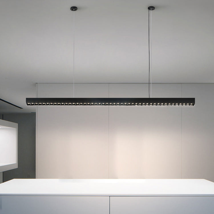 LED Island Light Fixture Modern Rectangle Hanging Lamp for Restaurant Dining Room