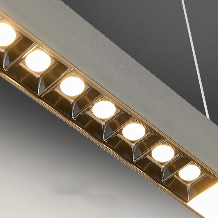 LED Island Light Fixture Modern Rectangle Hanging Lamp for Restaurant Dining Room