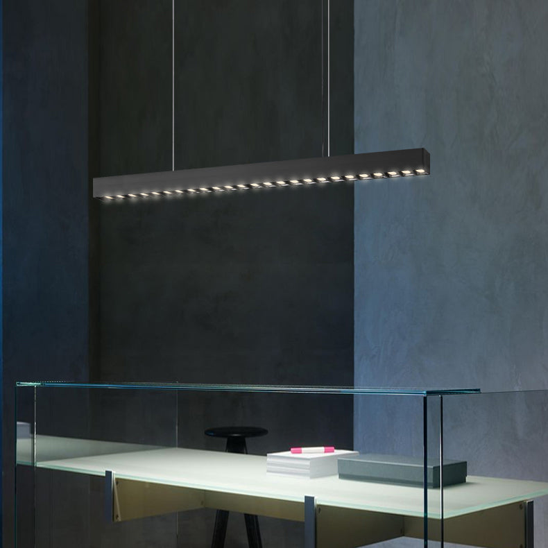 LED Island Light Fixture Modern Rectangle Hanging Lamp for Restaurant Dining Room