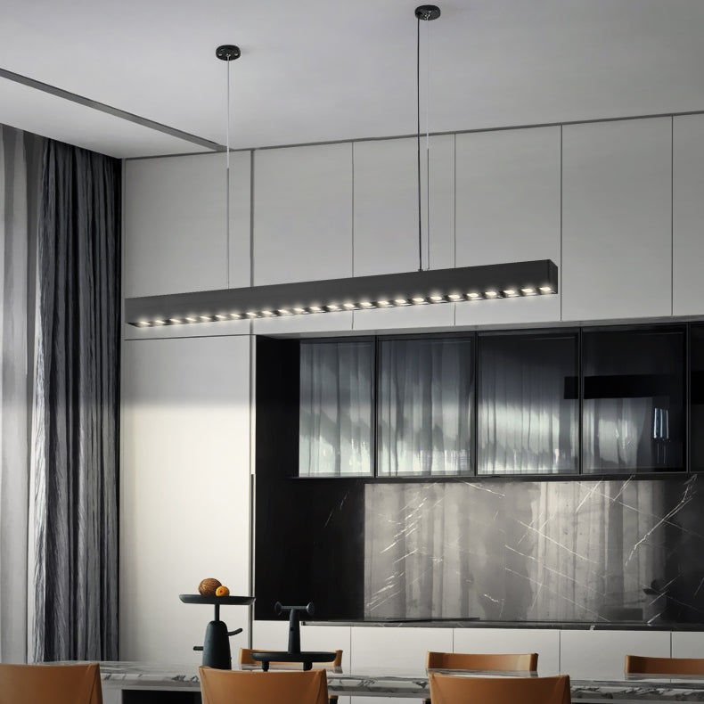 LED Island Light Fixture Modern Rectangle Hanging Lamp for Restaurant Dining Room