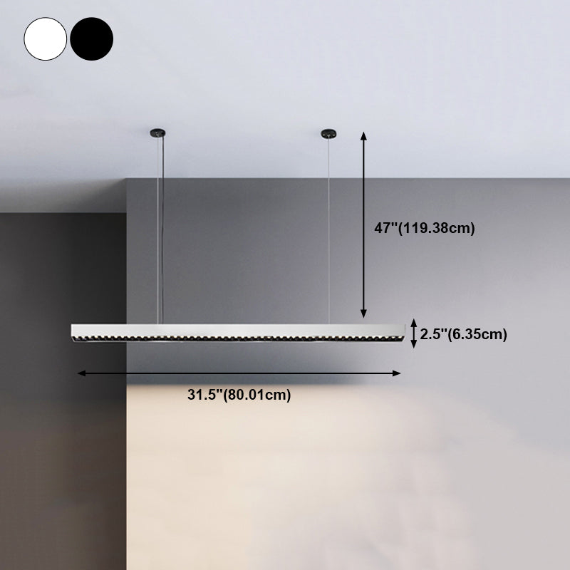 LED Island Light Fixture Modern Rectangle Hanging Lamp for Restaurant Dining Room
