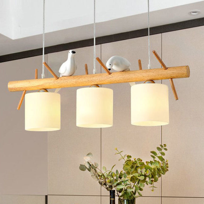 Lámpara simple de madera de madera accesorios de iluminación colgante de madera para comedor