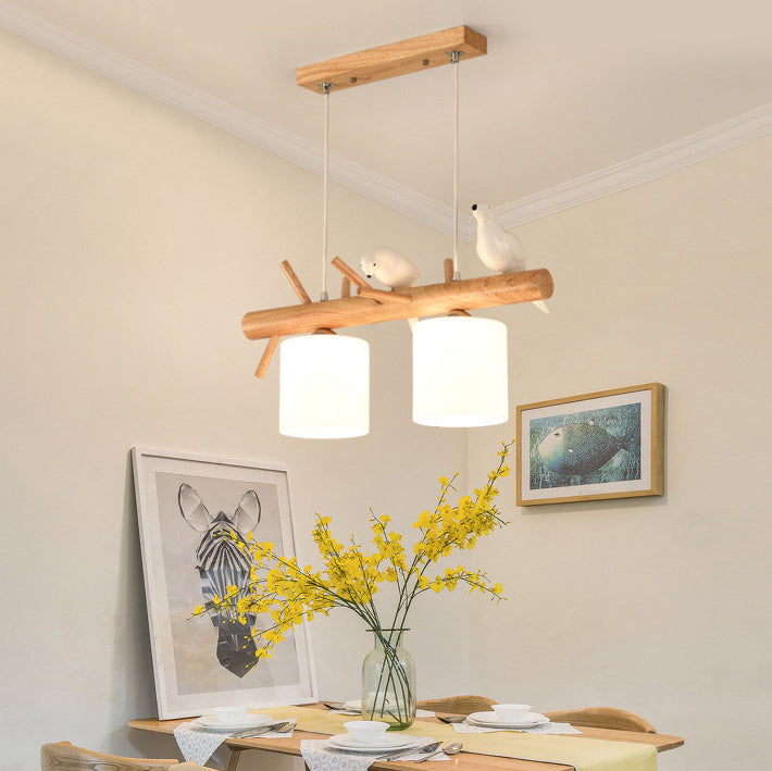 Lámpara simple de madera de madera accesorios de iluminación colgante de madera para comedor