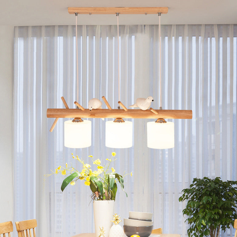 Lámpara simple de madera de madera accesorios de iluminación colgante de madera para comedor
