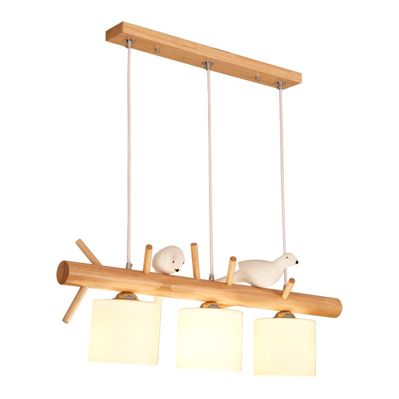 Lámpara simple de madera de madera accesorios de iluminación colgante de madera para comedor