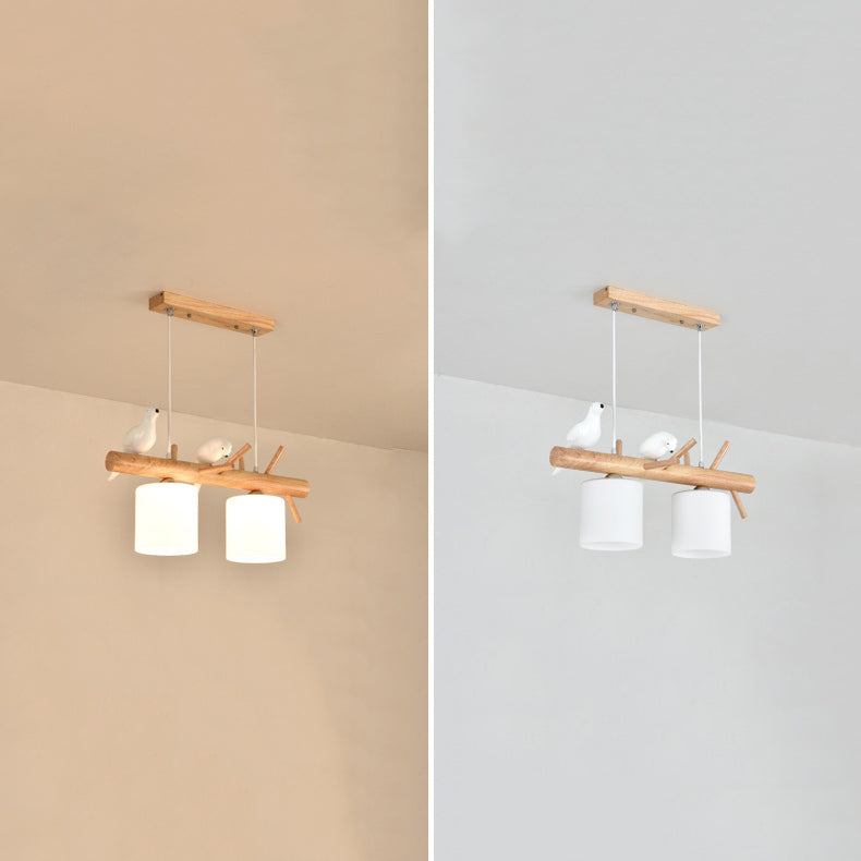 Lámpara simple de madera de madera accesorios de iluminación colgante de madera para comedor