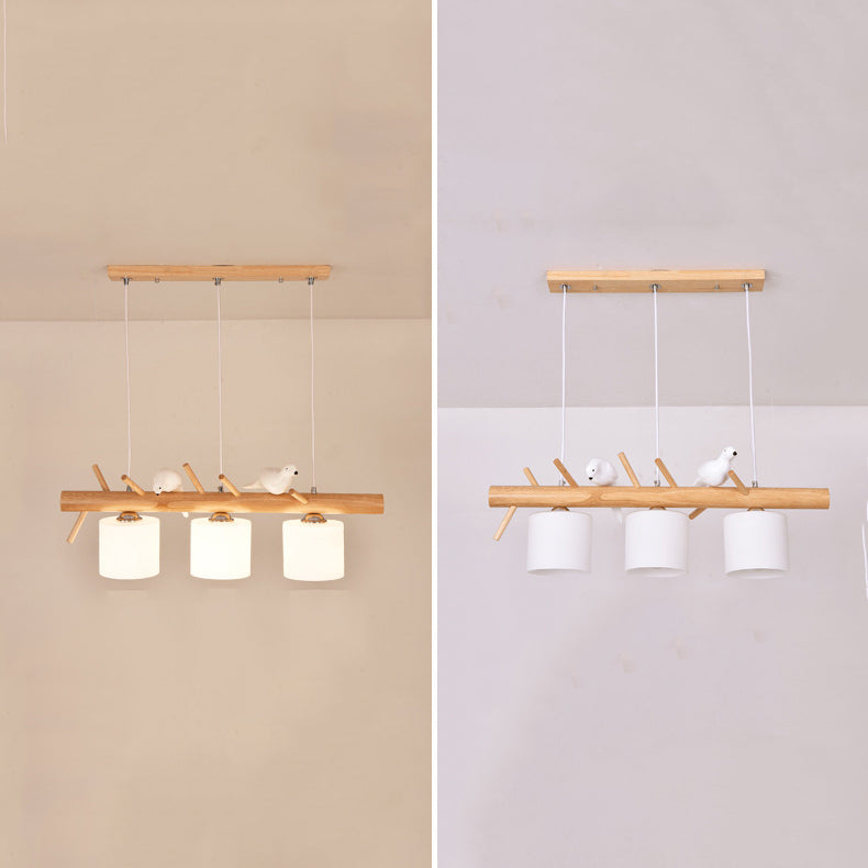 Lámpara simple de madera de madera accesorios de iluminación colgante de madera para comedor