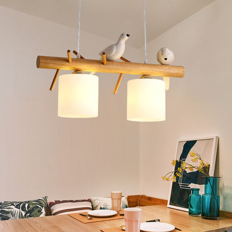 Lámpara simple de madera de madera accesorios de iluminación colgante de madera para comedor