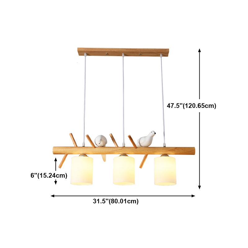 Lámpara simple de madera de madera accesorios de iluminación colgante de madera para comedor