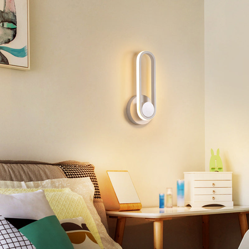 Nordischer Stil Metall Wandleuchte oval Form 12 "breite LED -Wandleuchten für Schlafzimmer