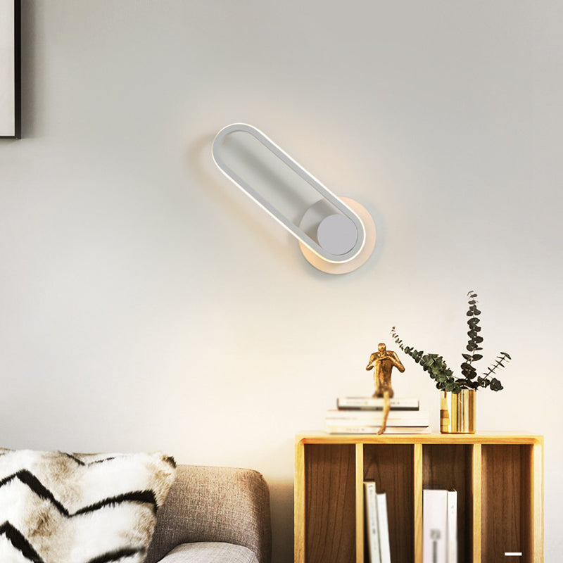 Nordischer Stil Metall Wandleuchte oval Form 12 "breite LED -Wandleuchten für Schlafzimmer