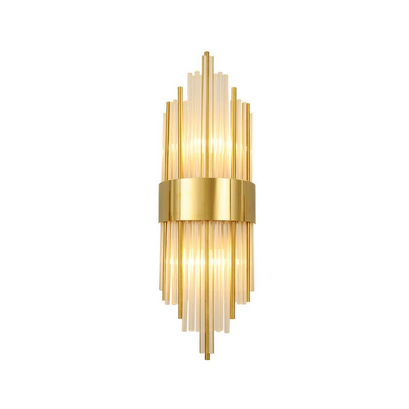 Moderne Metallwandlicht Geometrische 2 Lichter Wandleuchten mit Kristall für Schlafzimmer