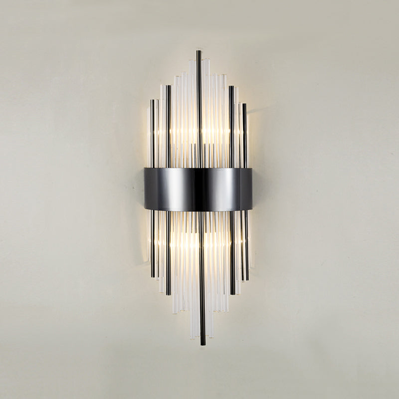 Moderne Metallwandlicht Geometrische 2 Lichter Wandleuchten mit Kristall für Schlafzimmer