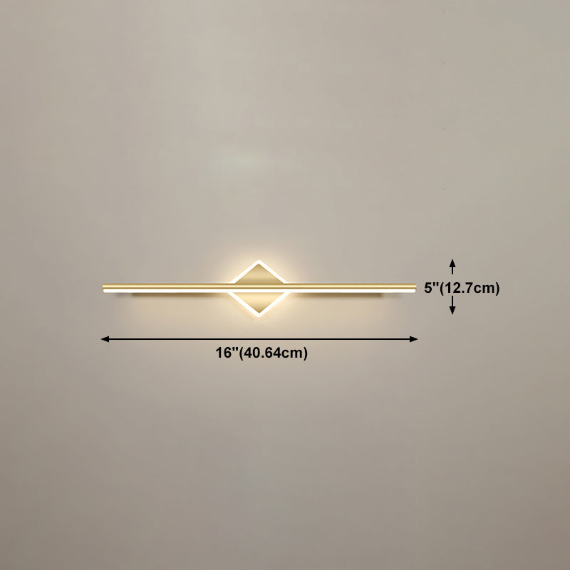 Gold LED Vanity Light Fixtures Modernist Mirror Front Lighting with Silicone Shade