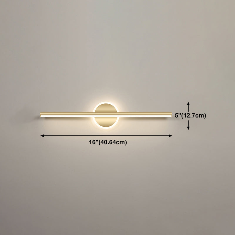 Gold LED Vanity Light Fixtures Modernist Mirror Front Lighting with Silicone Shade