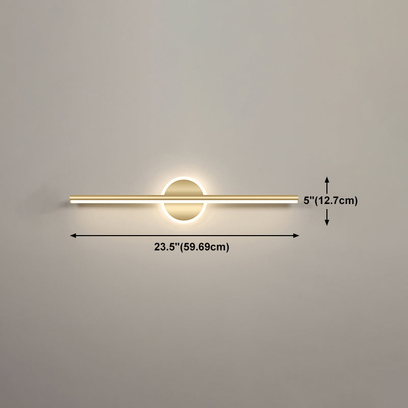 Gold LED Vanity Light Fixtures Modernist Mirror Front Lighting with Silicone Shade