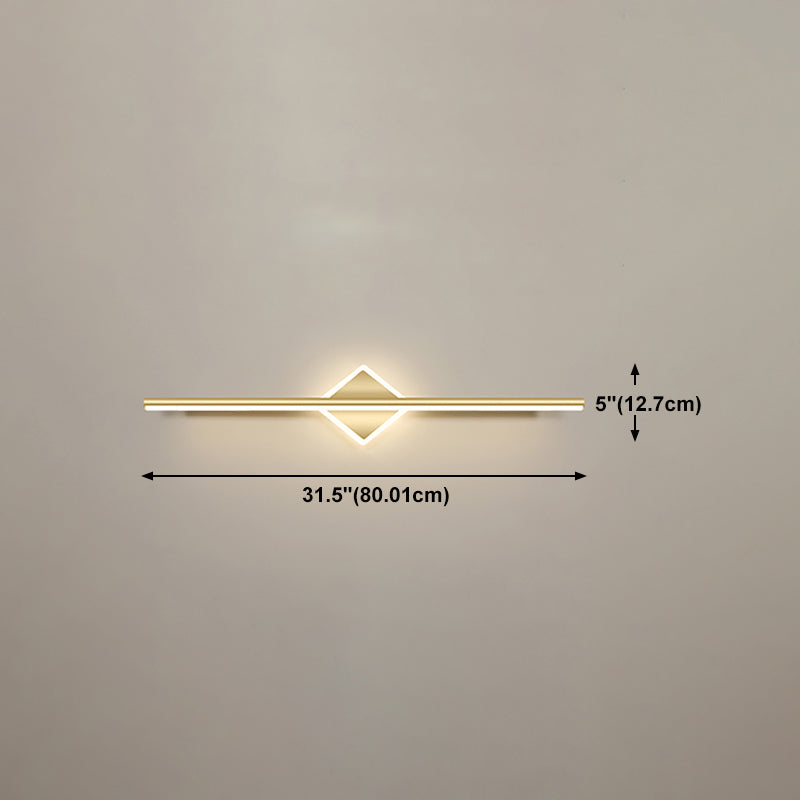 Gold LED Vanity Light Fixtures Modernist Mirror Front Lighting with Silicone Shade