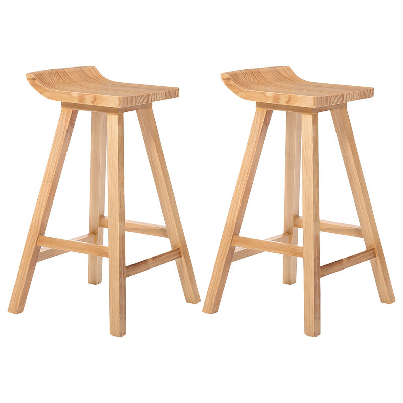 Contemporary Solid Wood Barstool Bristol Bar Stool with Footrest and Backless