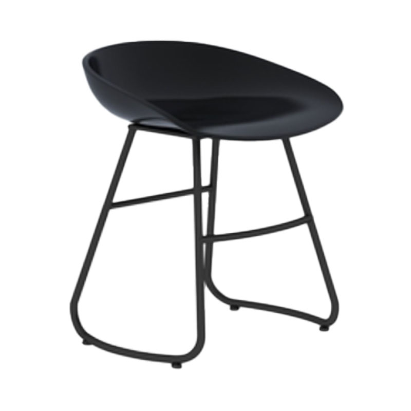 Modern Armless Backrest Counter Stool Iron Dessert Shop Bar Stool with Plastic Seat