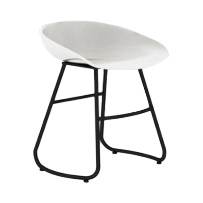 Modern Armless Backrest Counter Stool Iron Dessert Shop Bar Stool with Plastic Seat