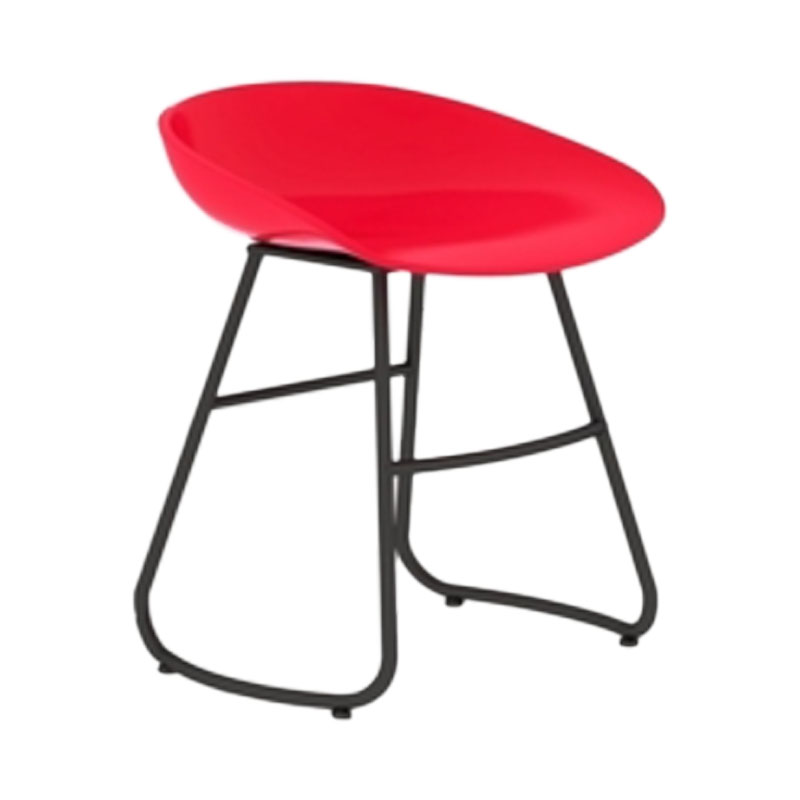 Modern Armless Backrest Counter Stool Iron Dessert Shop Bar Stool with Plastic Seat