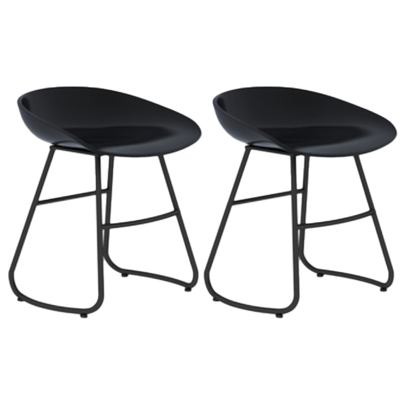 Modern Armless Backrest Counter Stool Iron Dessert Shop Bar Stool with Plastic Seat
