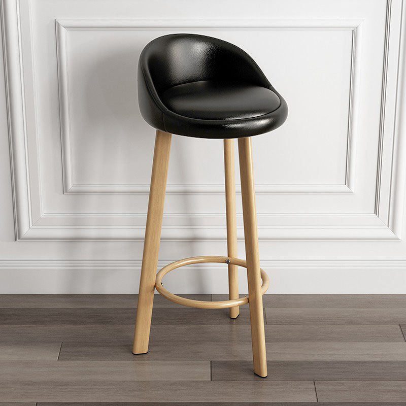 Modern Armless Backrest Counter Stool Steel Kitchen Bar Stool with Pedal, 1 Piece