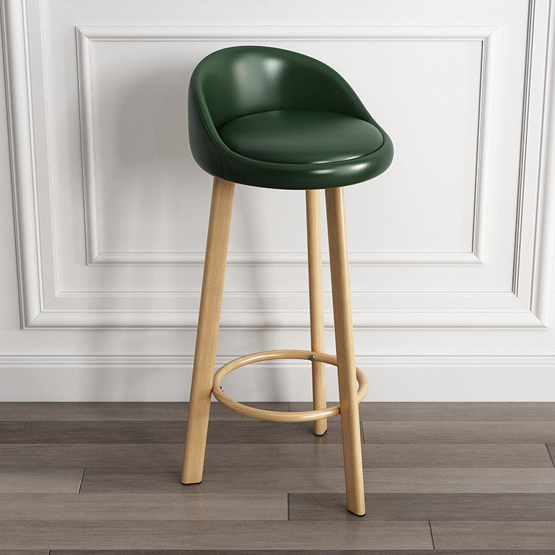 Modern Armless Backrest Counter Stool Steel Kitchen Bar Stool with Pedal, 1 Piece