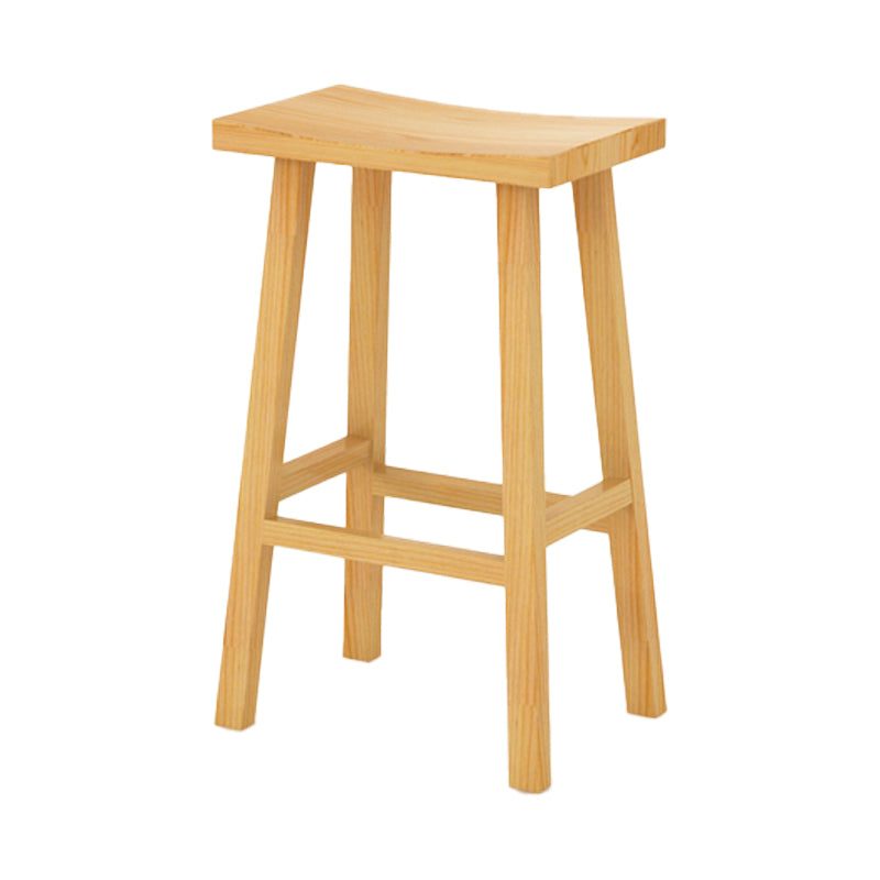 Taburete de bar de madera sin respaldo, sin brazos, moderno, para cocina, con asiento y pedal de madera