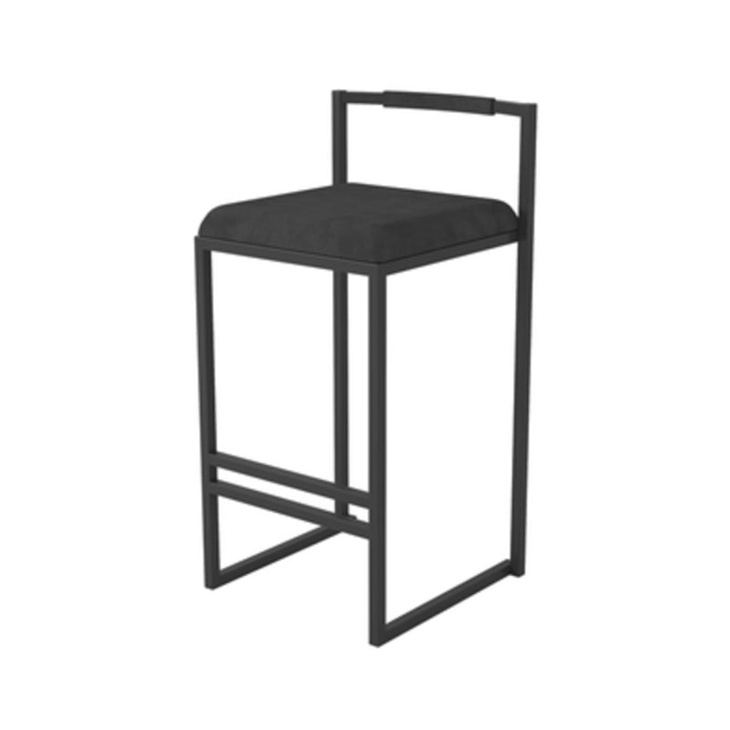 Glam Taburete de Bar con Respaldo sin Brazos, Taburete de Bar de Hierro para Sala de Estar con cojín de Terciopelo, 1 Pieza