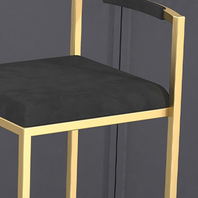 Glam Taburete de Bar con Respaldo sin Brazos, Taburete de Bar de Hierro para Sala de Estar con cojín de Terciopelo, 1 Pieza