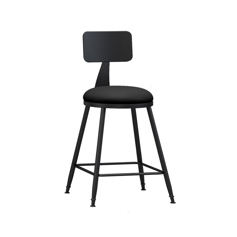 Moderner, armloser Thekenhocker mit Rückenlehne, Eisen, Wohnzimmer-Barhocker mit Pedal, 1 Stück