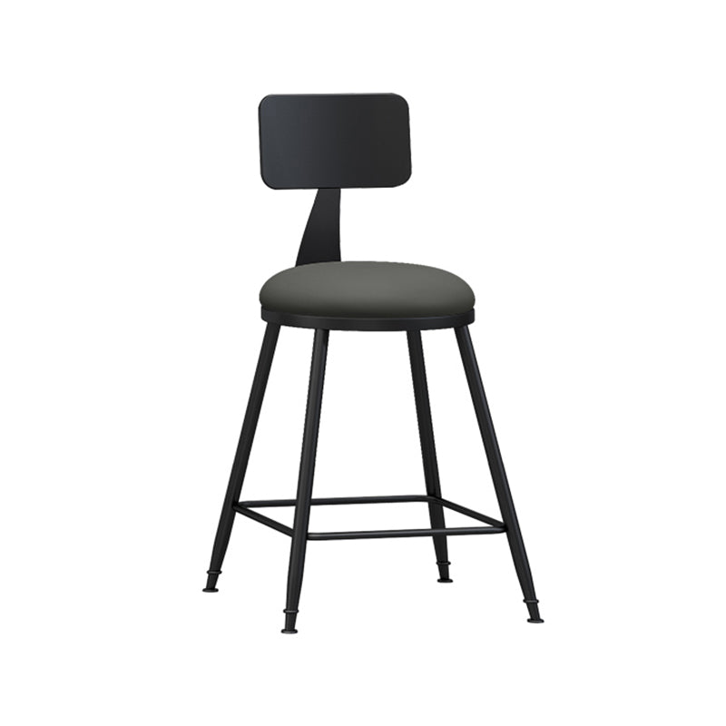 Moderner, armloser Thekenhocker mit Rückenlehne, Eisen, Wohnzimmer-Barhocker mit Pedal, 1 Stück