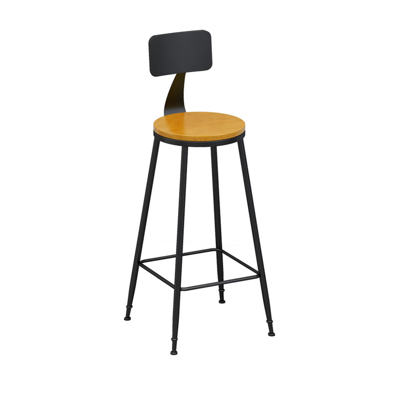 Moderner, armloser Thekenhocker mit Rückenlehne, Eisen, Wohnzimmer-Barhocker mit Pedal, 1 Stück