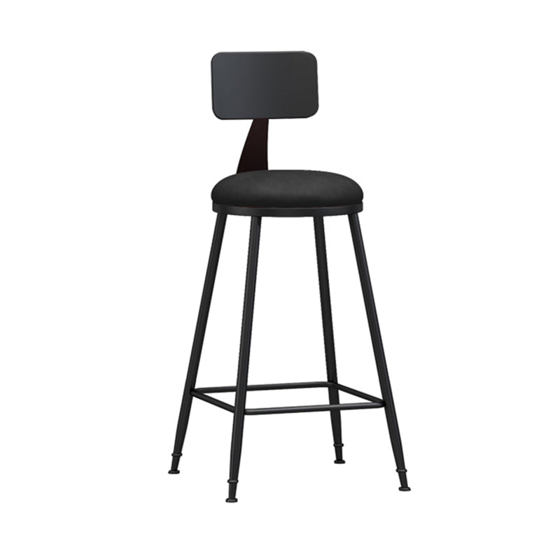 Moderner, armloser Thekenhocker mit Rückenlehne, Eisen, Wohnzimmer-Barhocker mit Pedal, 1 Stück