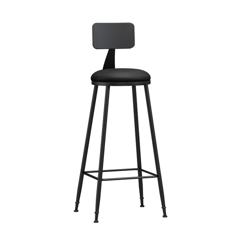 Moderner, armloser Thekenhocker mit Rückenlehne, Eisen, Wohnzimmer-Barhocker mit Pedal, 1 Stück