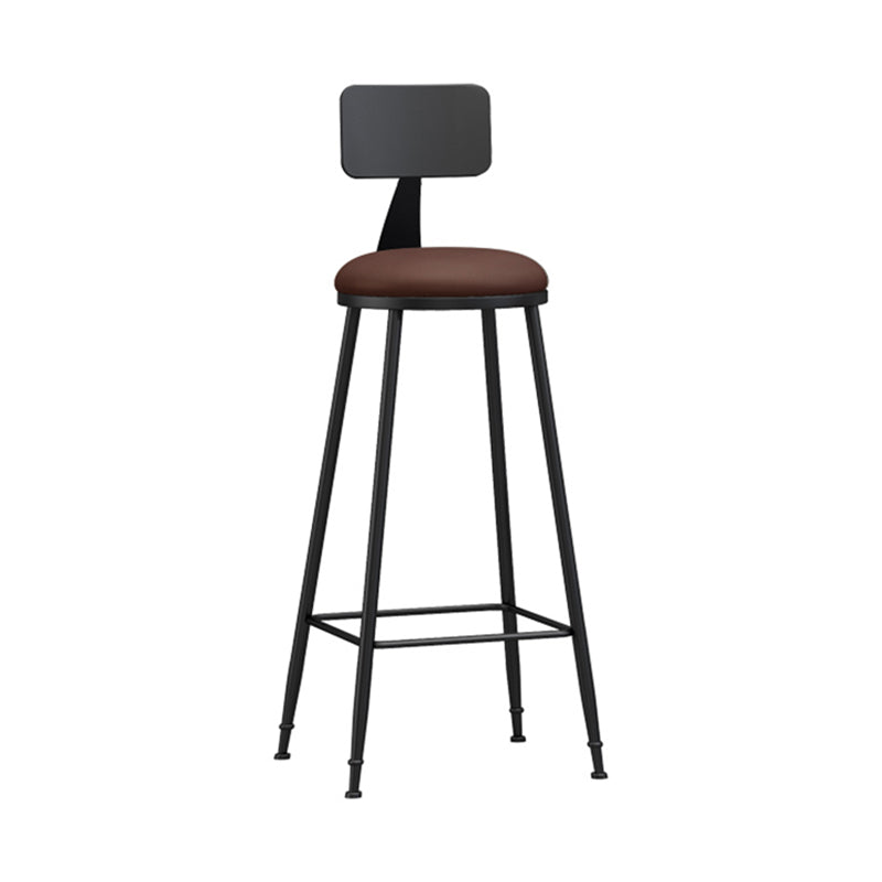 Moderner, armloser Thekenhocker mit Rückenlehne, Eisen, Wohnzimmer-Barhocker mit Pedal, 1 Stück
