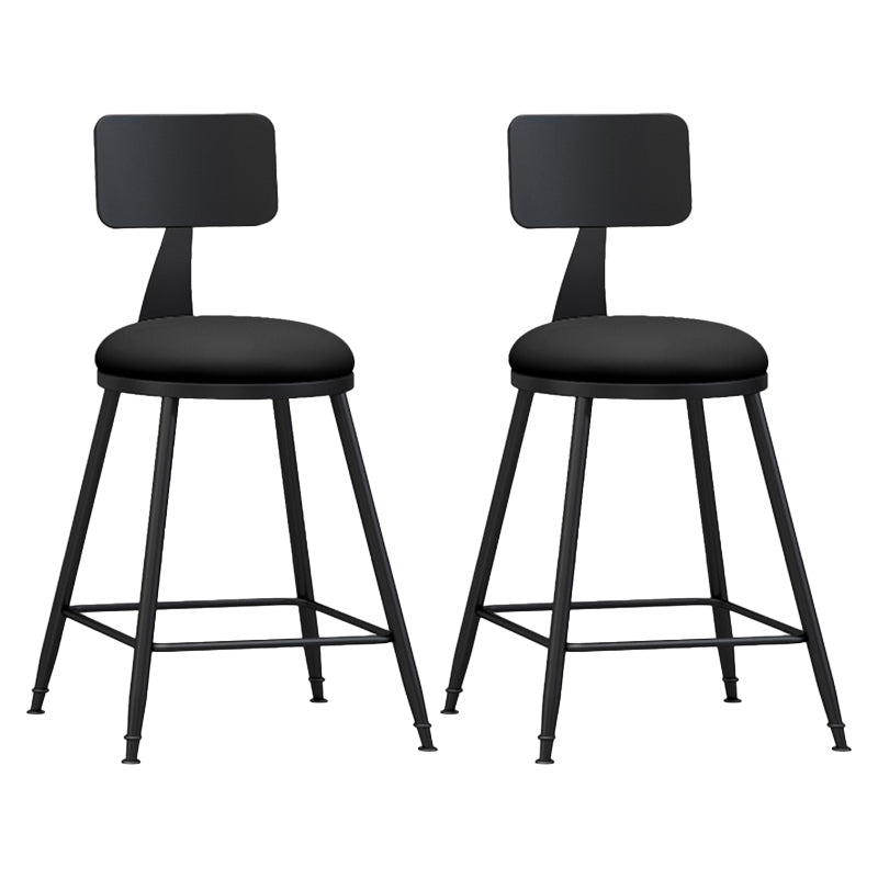 Moderner, armloser Thekenhocker mit Rückenlehne, Eisen, Wohnzimmer-Barhocker mit Pedal, 1 Stück