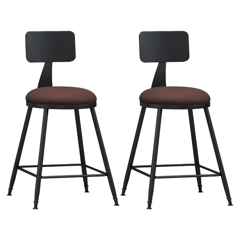 Moderner, armloser Thekenhocker mit Rückenlehne, Eisen, Wohnzimmer-Barhocker mit Pedal, 1 Stück
